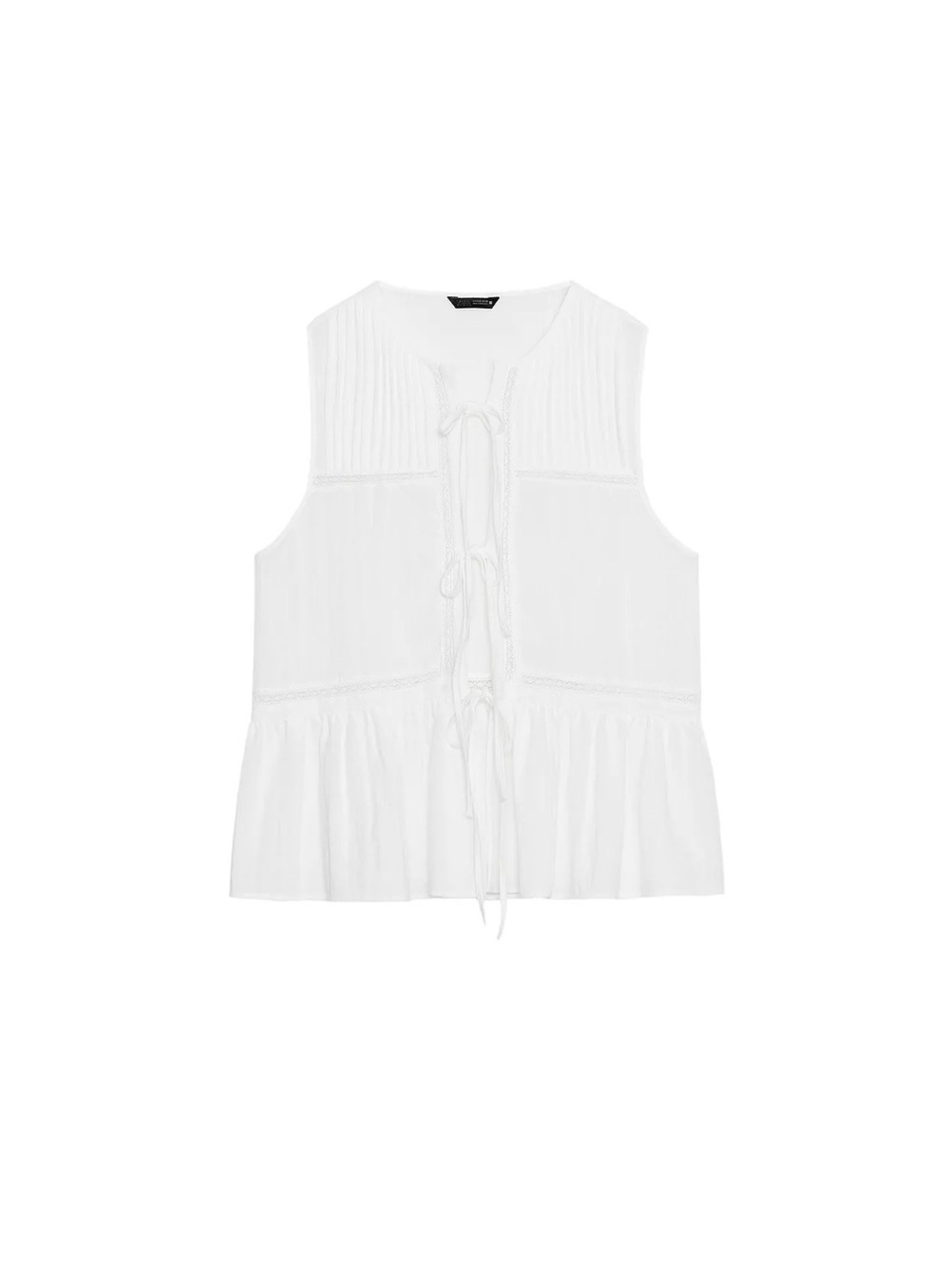 NEW Zara White Tie-Front Top